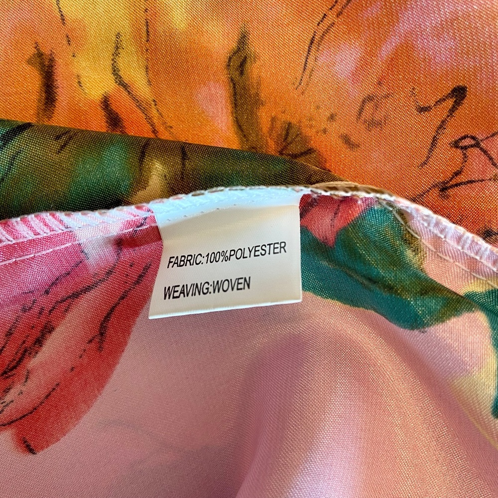 Floral Roses Pink Kimono Robe with Belt size Small - Picture 3 of 5